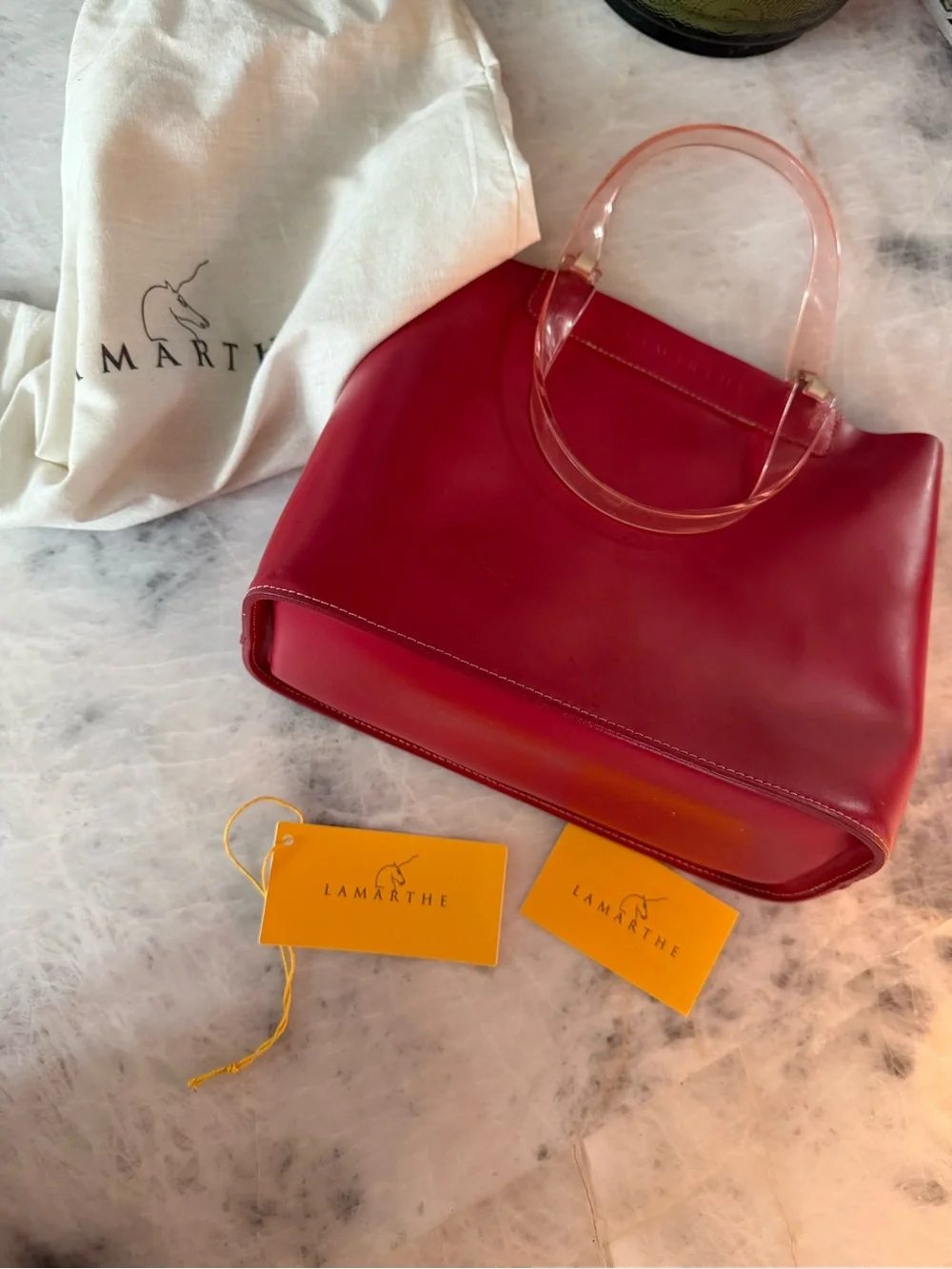 Red Leather Lamarthe Purse